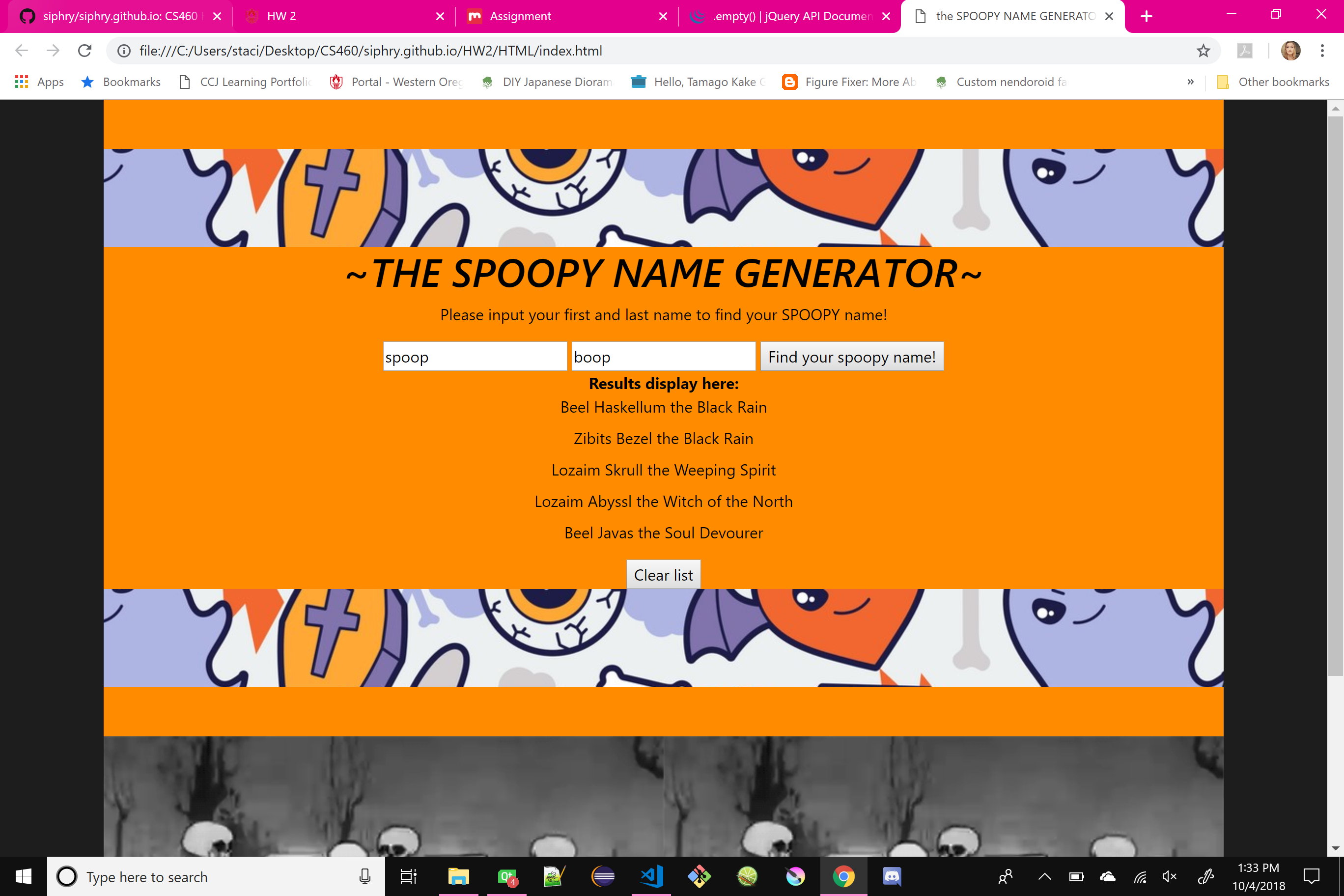 the SPOOPY NAME GENERATOR